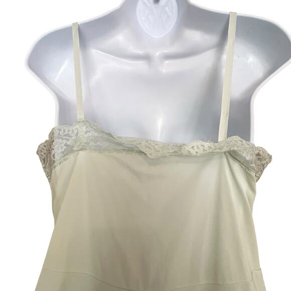 VTG 1960s Hollywood Vassarette Pale Green Lace Nylon Slip Dress Sz 36 S - Picture 6 of 10